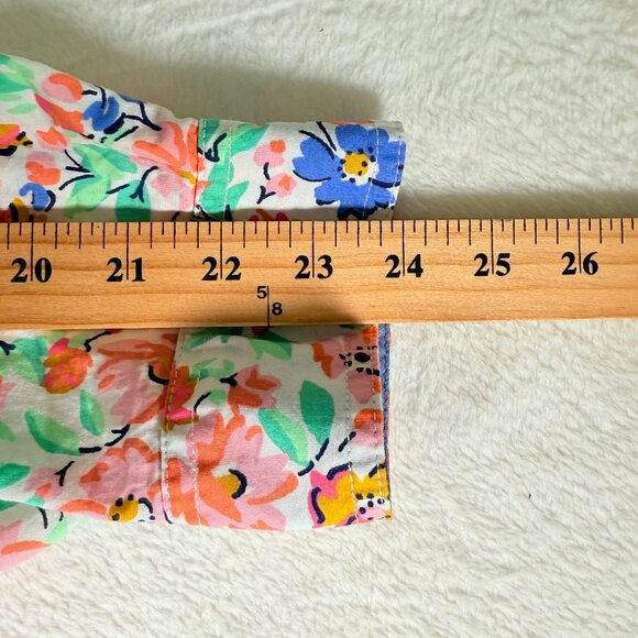 St. Johns Bay Colorful Floral Button Up Shirt Plus 2X 100% Cotton Long Sleeves - Picture 4 of 7